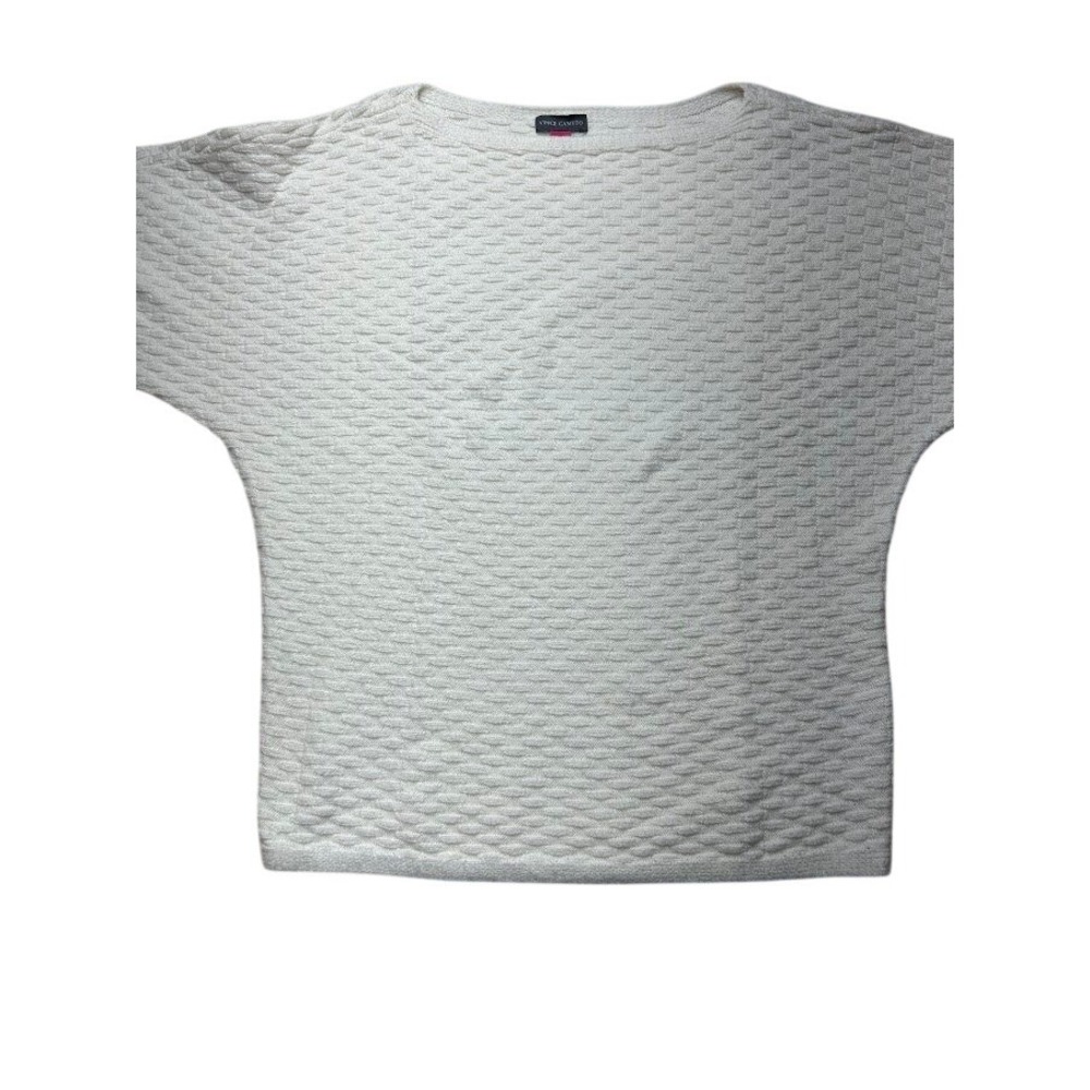 Vince Camuto Womens White Basketweave Boat Neck Dolman Sweater‎ Small 9168252E - Picture 4 of 8